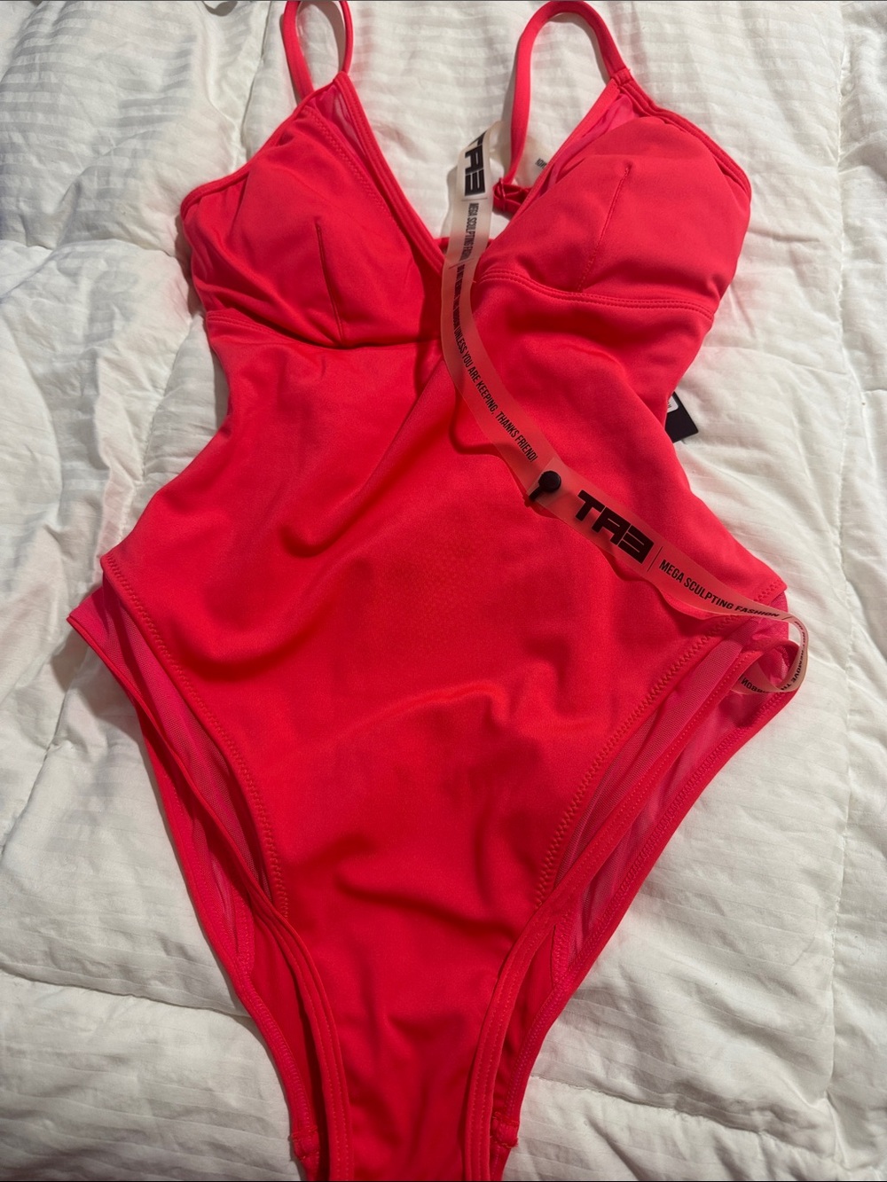 Bright Pink One-Piece Swimsuit with Slim Straps